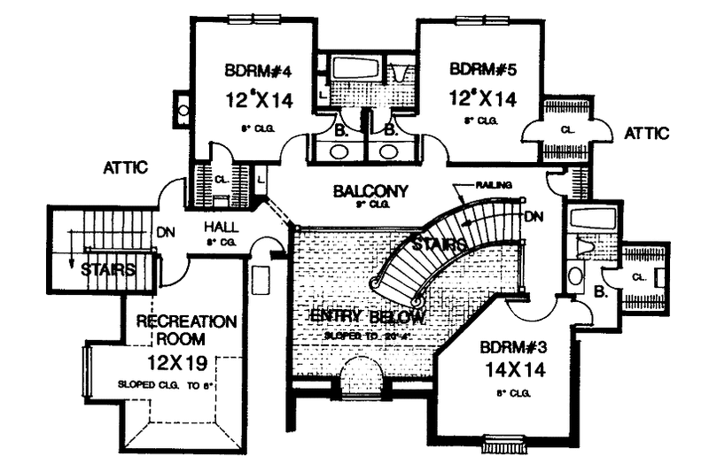 Dream House Plan - Floor Plan - Upper Floor for European House Plan #310-1133 - 5 bed, 4.5 bath