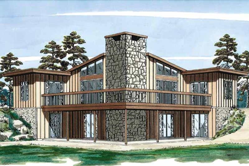 House Blueprint - Contemporary Exterior - Front Elevation Plan #47-666