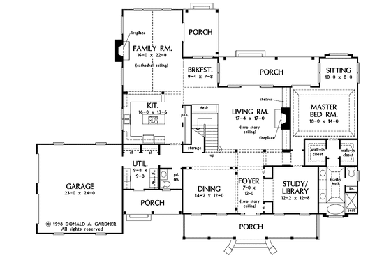 Floor Plan - Main Floor for Country House Plan #929-413 - 4 bed, 3.5 bath