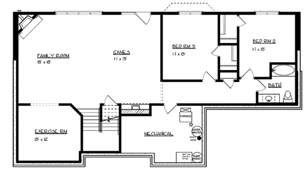 House Design - Prairie Floor Plan - Lower Floor Plan #320-995