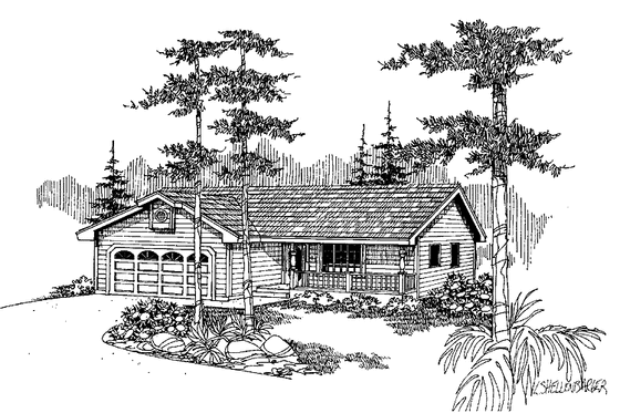 Exterior - Front Elevation 3 for Country House Plan #60-1014 - 4 bed, 3.5 bath