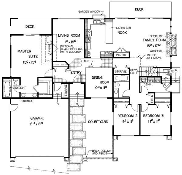 Architectural House Design - Contemporary Floor Plan - Main Floor Plan #60-986