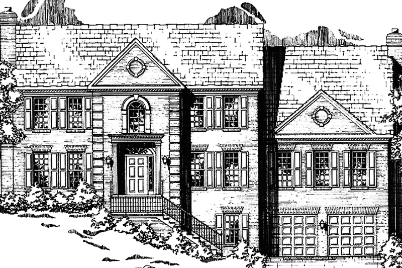 Architectural House Design - Colonial Exterior - Front Elevation Plan #953-35