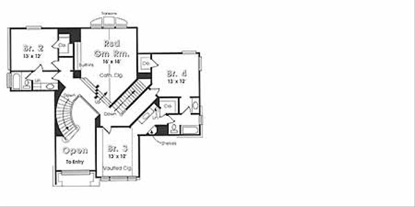 Home Plan - Country Floor Plan - Upper Floor Plan #974-1