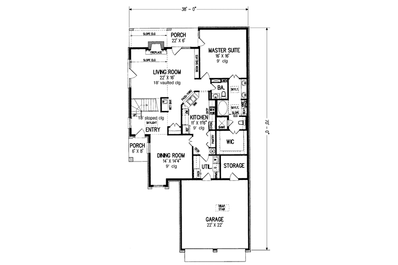 Home Plan - Floor Plan - Main Floor for Traditional House Plan #45-465 - 3 bed, 2.5 bath