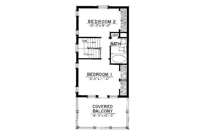 House Plan Design - Floor Plan - Upper Floor for Victorian House Plan #1016-50 - 2 bed, 1.5 bath