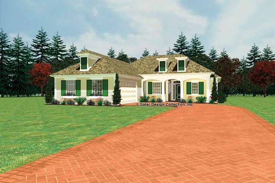 Exterior - Front Elevation 3 for Country House Plan #930-437 - 3 bed, 2 bath
