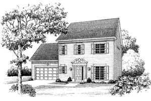 House Plan Design - Exterior - Front Elevation for Colonial House Plan #453-267 - 3 bed, 2.5 bath
