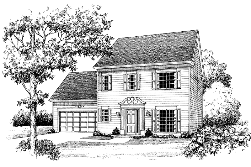 Architectural House Design - Colonial Exterior - Front Elevation Plan #453-267