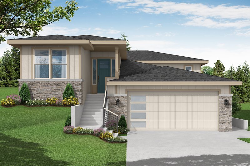 Home Plan - Prairie Exterior - Front Elevation Plan #124-1279