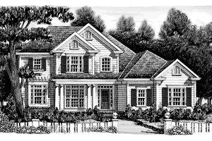 Exterior - Front Elevation 3 for Colonial House Plan #927-886 - 4 bed, 3 bath