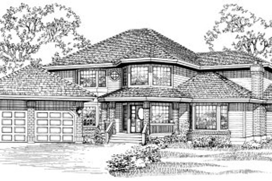 Exterior - Front Elevation for Traditional House Plan #47-551 - 5 bed, 2.5 bath