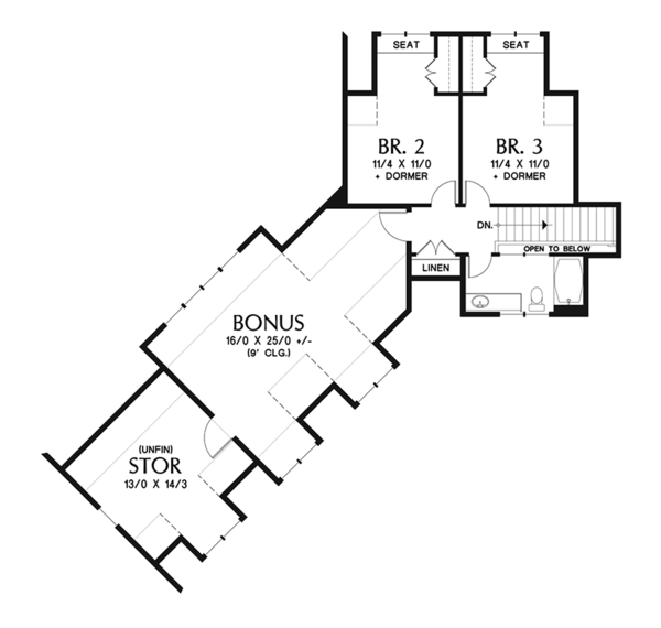 Architectural House Design - Craftsman Floor Plan - Upper Floor Plan #48-921