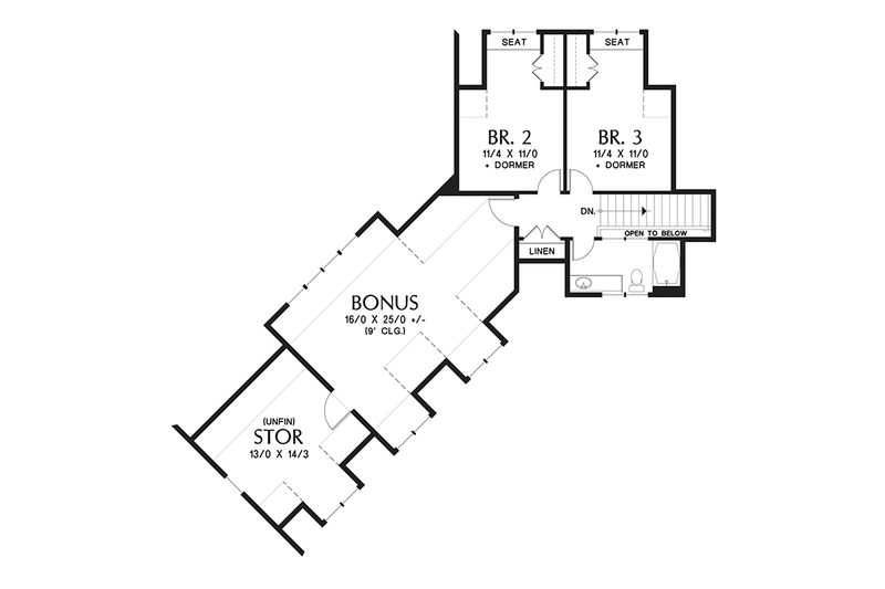 House Blueprint - Floor Plan - Upper Floor for Craftsman House Plan #48-921 - 3 bed, 2.5 bath