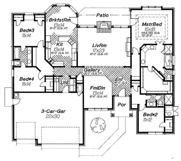 Dream House Plan - Ranch Floor Plan - Main Floor Plan #310-1183