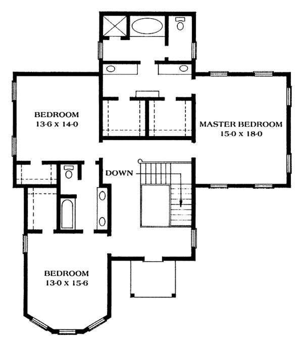 House Plan Design - Victorian Floor Plan - Upper Floor Plan #1014-37