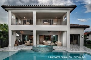 Exterior - Rear Elevation for Mediterranean House Plan #930-449 - 3 bed, 3.5 bath