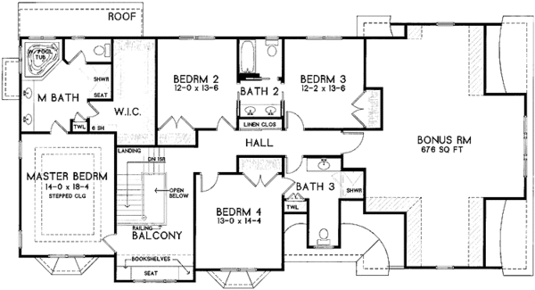 House Design - Traditional Floor Plan - Upper Floor Plan #328-453
