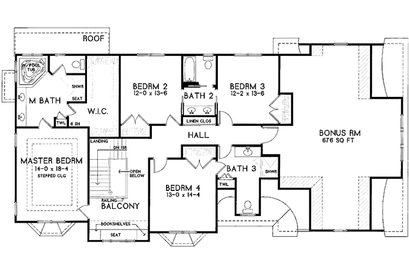 Dream House Plan - Floor Plan - Upper Floor for Traditional House Plan #328-453 - 4 bed, 3.5 bath