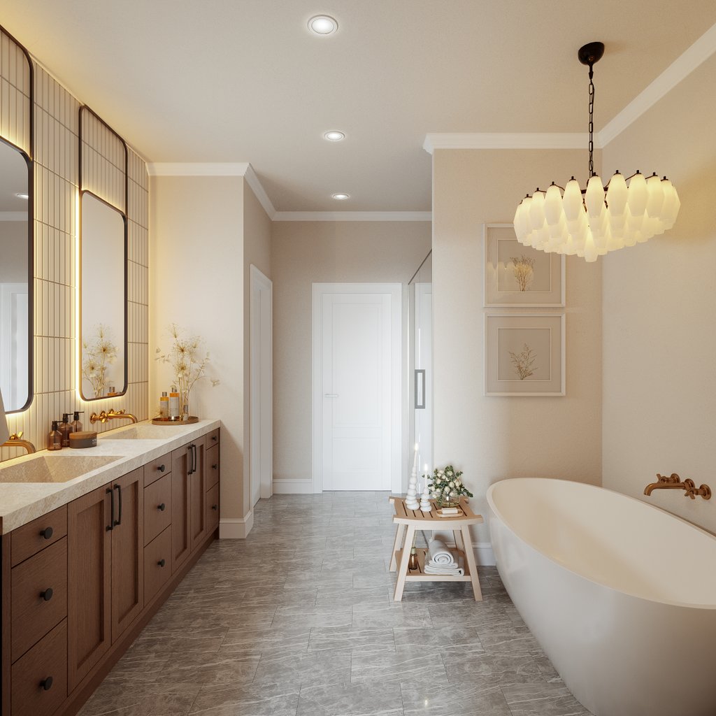 Interior - Master Bathroom for Barndominium House Plan #1117-50 - 5 bed, 3.5 bath