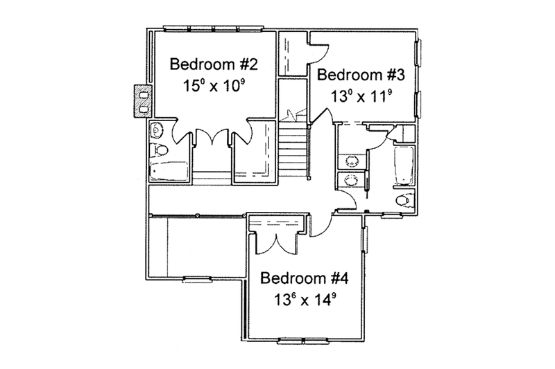 Architectural House Design - Floor Plan - Upper Floor for Country House Plan #429-258 - 4 bed, 3.5 bath