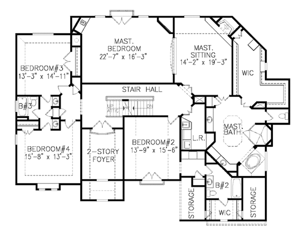 Home Plan - Craftsman Floor Plan - Upper Floor Plan #54-288