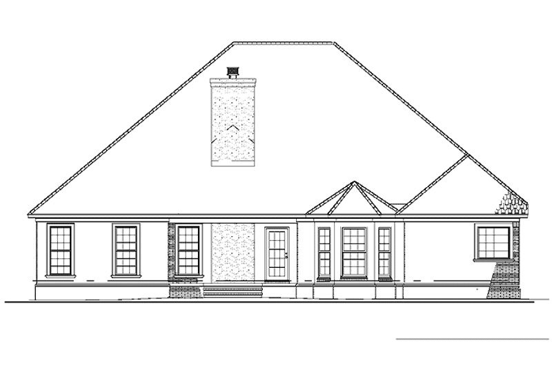 Dream House Plan - Exterior - Rear Elevation for Ranch House Plan #17-3211 - 4 bed, 3 bath