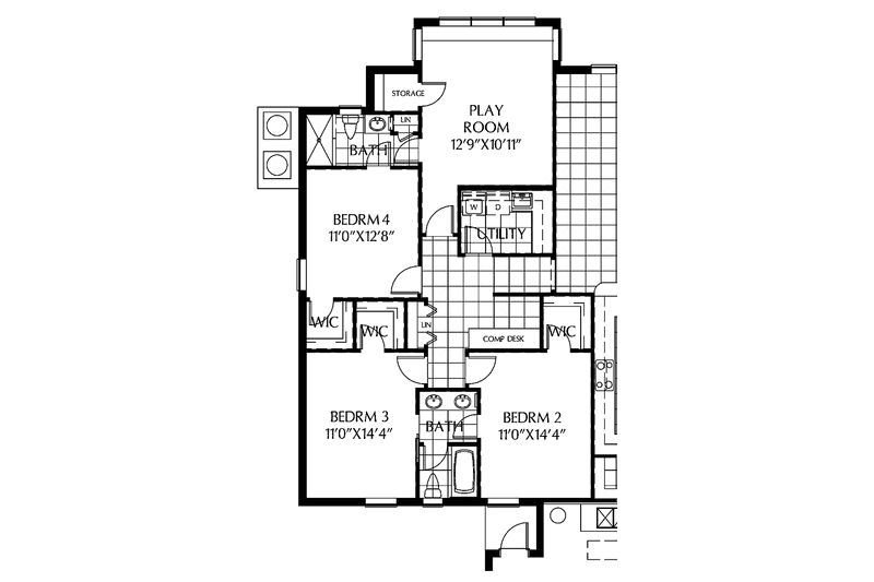 Home Plan - Floor Plan - Other Floor for Mediterranean House Plan #999-139 - 4 bed, 4 bath