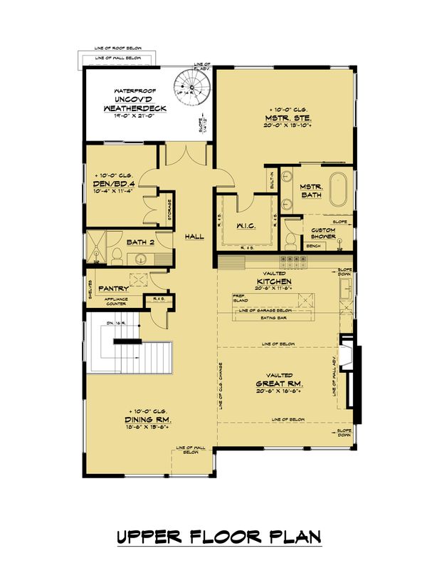 House Plan Design - Contemporary Floor Plan - Upper Floor Plan #1066-120