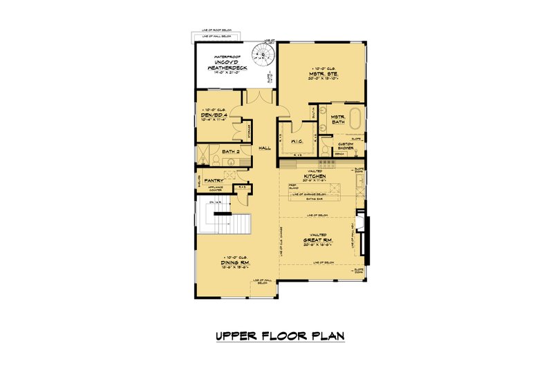 House Blueprint - Floor Plan - Upper Floor for Contemporary House Plan #1066-120 - 4 bed, 3 bath
