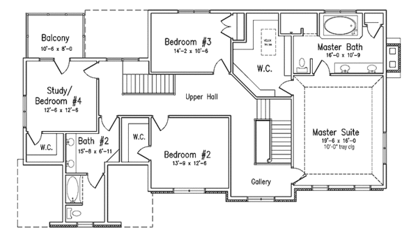 House Plan Design - Colonial Floor Plan - Upper Floor Plan #994-19