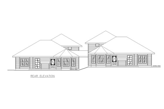 Exterior - Rear Elevation for Traditional House Plan #117-207 - 3 bed, 2 bath