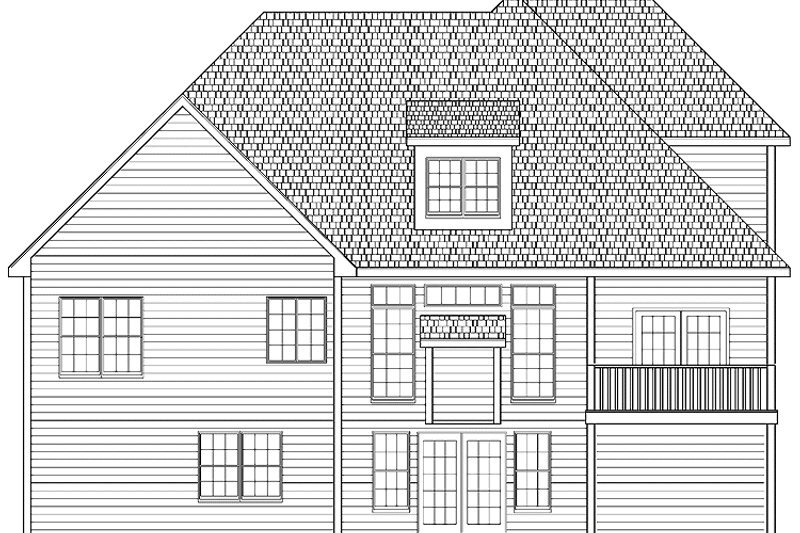 Architectural House Design - Exterior - Rear Elevation for Traditional House Plan #328-342 - 3 bed, 3 bath