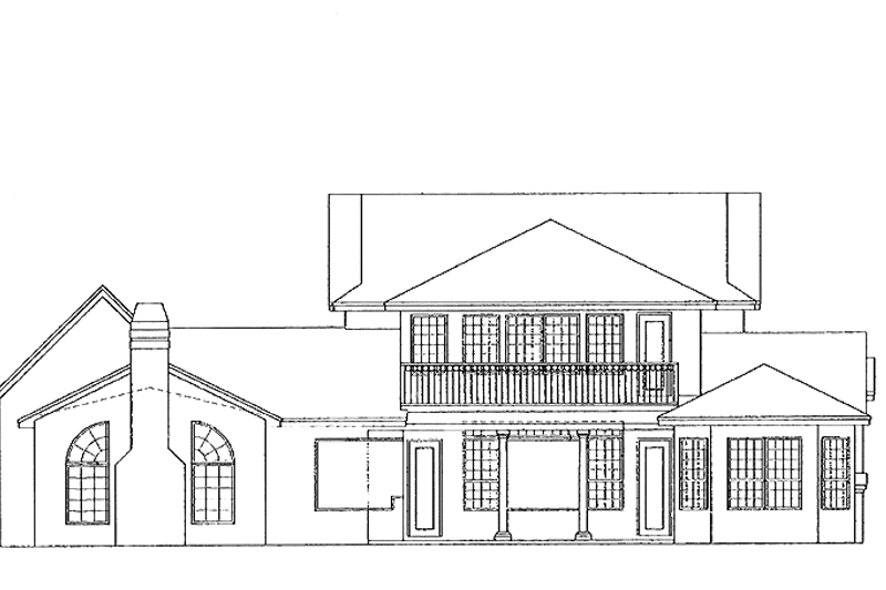 Home Plan - Exterior - Rear Elevation for Country House Plan #999-1 - 3 bed, 2.5 bath
