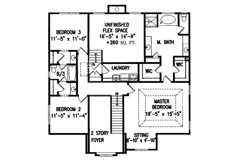Home Plan - Floor Plan - Upper Floor for European House Plan #54-244 - 4 bed, 3 bath