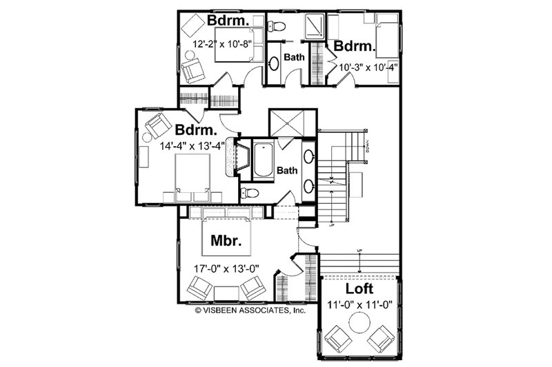 Dream House Plan - Floor Plan - Upper Floor for Farmhouse House Plan #928-437 - 4 bed, 2.5 bath