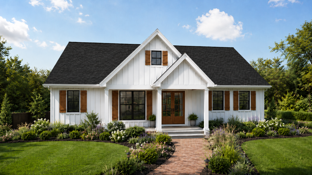 Exterior - Front Elevation 2 for Farmhouse House Plan #48-1224 - 3 bed, 2 bath