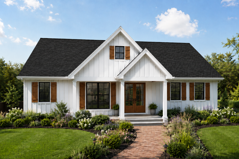 Exterior - Front Elevation 2 for Farmhouse House Plan #48-1224 - 3 bed, 2 bath