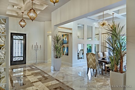 Interior - Entry for Mediterranean House Plan #930-444 - 3 bed, 3.5 bath