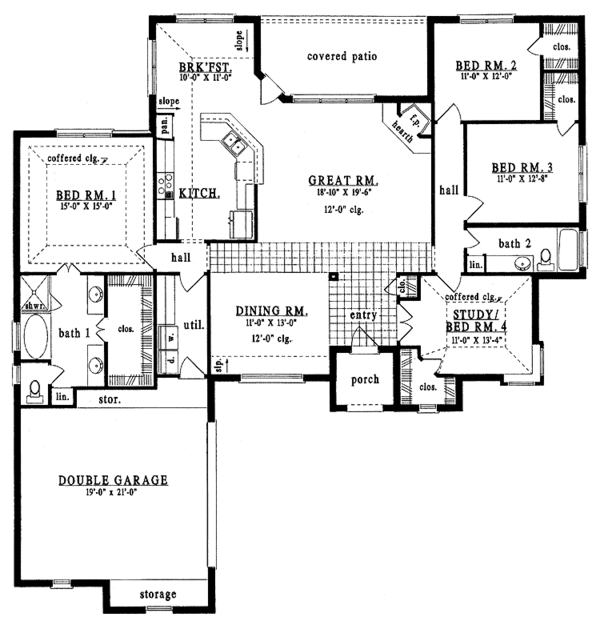 Architectural House Design - Country Floor Plan - Main Floor Plan #42-561