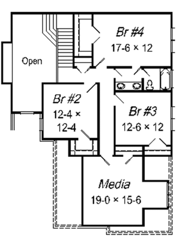 European Floor Plan - Upper Floor Plan #329-290