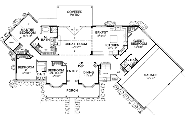 Architectural House Design - Country Floor Plan - Main Floor Plan #472-257