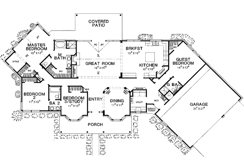 Home Plan - Floor Plan - Main Floor for Country House Plan #472-257 - 4 bed, 3 bath