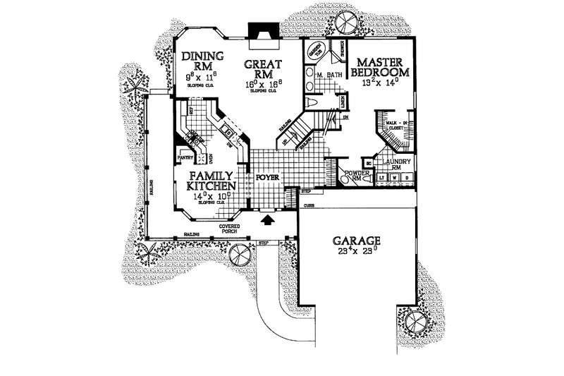 Home Plan - Floor Plan - Main Floor for Country House Plan #72-1005 - 3 bed, 2.5 bath