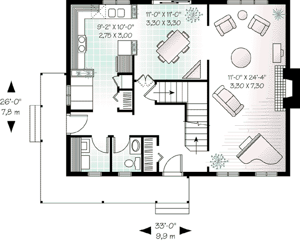 Dream House Plan - Cottage Floor Plan - Main Floor Plan #23-498