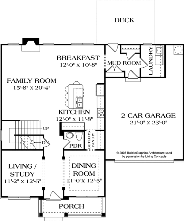 House Blueprint - Traditional Floor Plan - Main Floor Plan #453-534