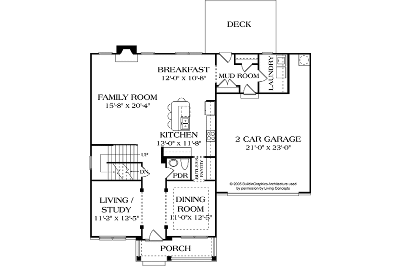 Home Plan - Floor Plan - Main Floor for Traditional House Plan #453-534 - 4 bed, 4.5 bath