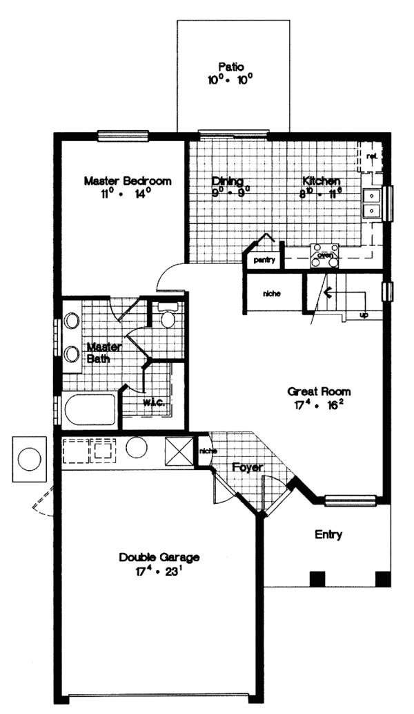 Architectural House Design - Mediterranean Floor Plan - Main Floor Plan #417-730