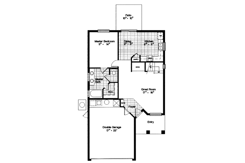 Home Plan - Floor Plan - Main Floor for Mediterranean House Plan #417-730 - 4 bed, 2 bath