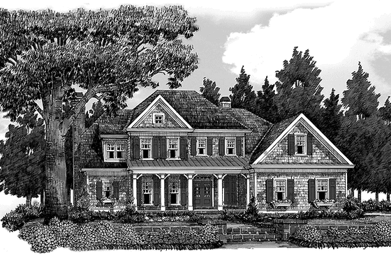 Exterior - Front Elevation 3 for Country House Plan #927-361 - 4 bed, 3.5 bath